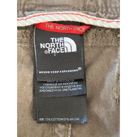 The North Face Cotton Blend Roll Up Convertible Pants Brown Tan Size 10 - Picture 9 of 10